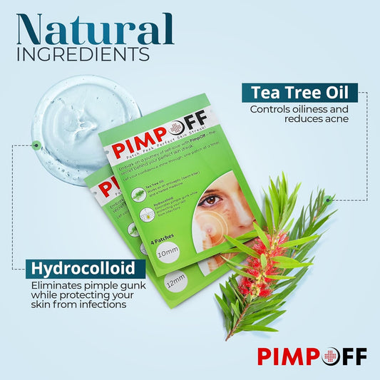 Clear Hydrocolloid Acne Patches - Effective Blemish Coverage with Tea Tree Oil - Acne Dots for Face - Skin Care Solution - Zit and Breakout Treatment (84 Patches With Mirror)