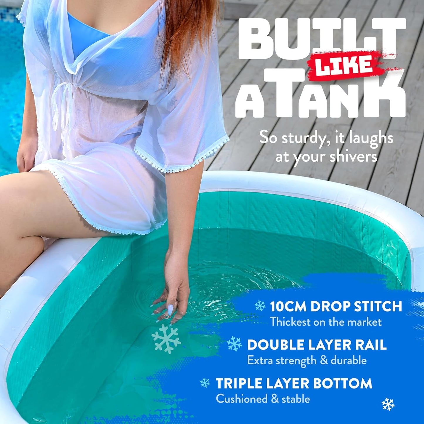 Chilly Willy Ice Plunge Tub & Accessories - Portable Inflatable Ice Bath - Outdoor Ice Tub for Athletes - Cold Water Plunge Tub - Athlete Recovery - Self Care - Rest and Relaxation Gifts