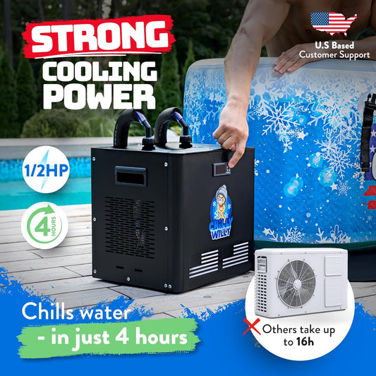 Chilly Willy Ice Plunge Tub & Accessories - Portable Inflatable Ice Bath - Outdoor Ice Tub for Athletes - Cold Water Plunge Tub - Athlete Recovery - Self Care - Rest and Relaxation Gifts